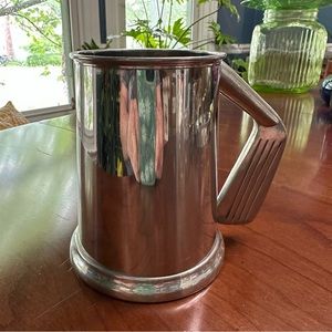 Vintage Sheffield English Pewter Golf Mug Tankard with Glass Bottom